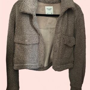 Abercrombie & Fitch Women's Cozy Brown Teddy Jacket